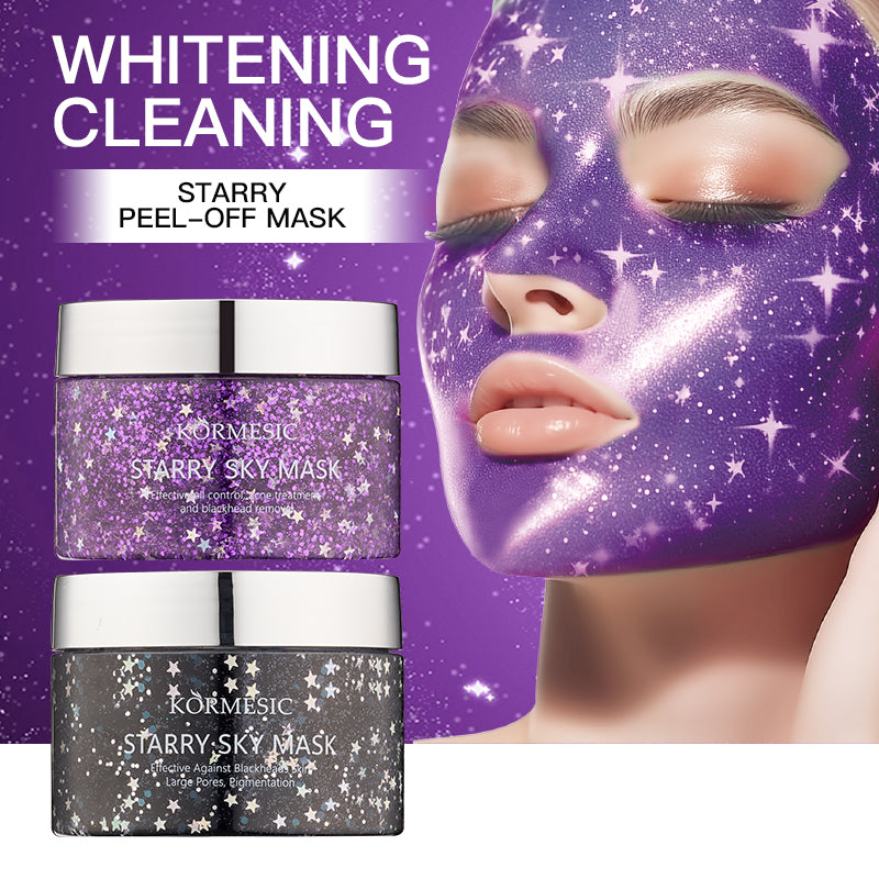 🌟 Unleash the Charm of Starlight with KORMESIC Starry Sky Black Peel-Off Face Mask! 🌟