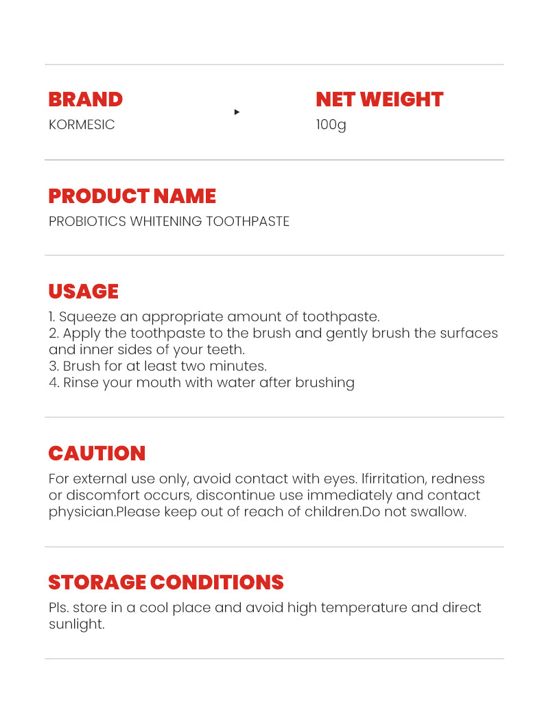 KORMESIC Probiotics Whitening Toothpaste: The Ultimate Solution for Comprehensive Oral Care