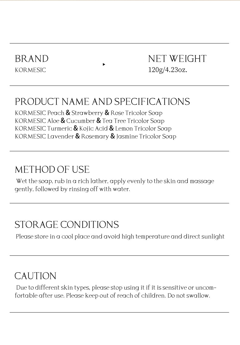 KORMESIC Tricolor Soap | Cosmetic Manufacturer & OEM/ODM Solutions