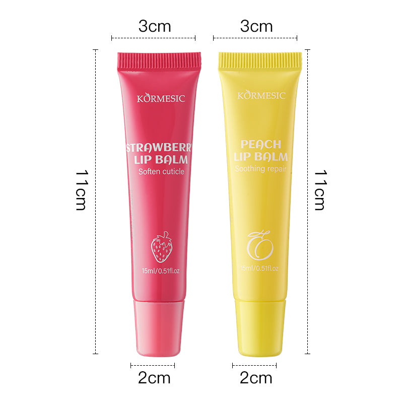 KORMESIC Strawberry lip balm  Peach lip balm