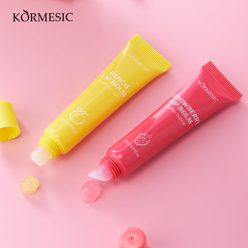 KORMESIC Strawberry lip balm  Peach lip balm