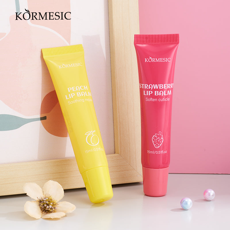 KORMESIC Strawberry lip balm  Peach lip balm