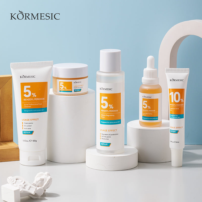 KORMESIC Acne Treatment Kit | 5% Benzoyl Peroxide Skin Care | OEM/ODM Cosmetic Manufacturer