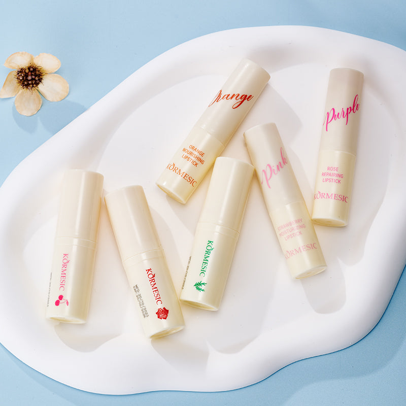 KORMESIC LIP BALM CHERRY/VANILLA/ROSE/STRAWBERRY/ORANGE/ROSE