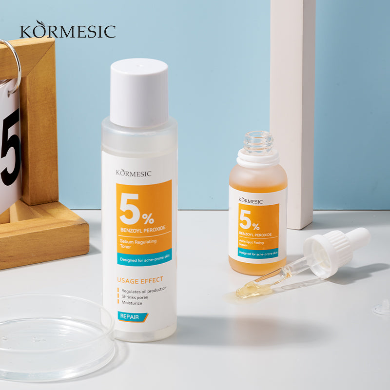 KORMESIC Acne Treatment Kit | 5% Benzoyl Peroxide Skin Care | OEM/ODM Cosmetic Manufacturer