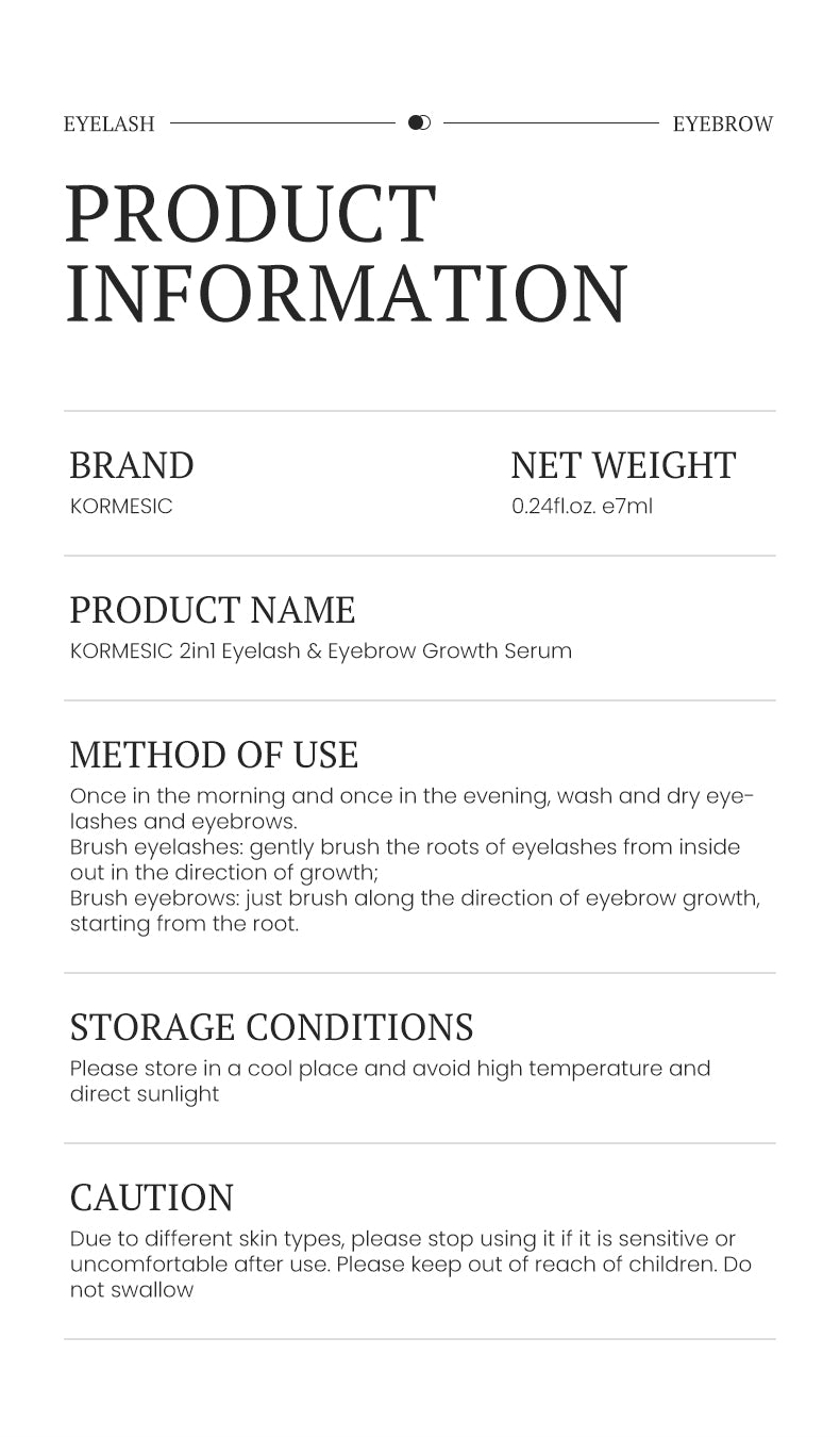 KORMESiC Eyelash & Eyebrow Growth Serum - Expert Cosmetic Manufacturer for OEM/ODM Solutions