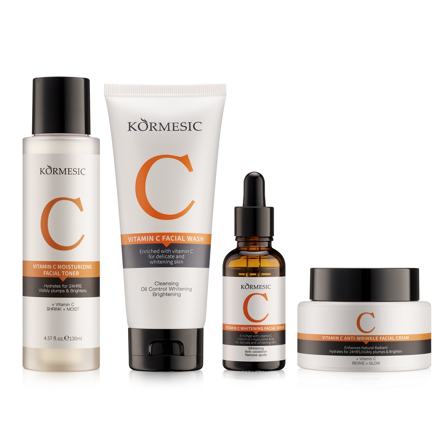 KORMESIC  VITAMIN C OILCONTROL REFRESHINGCLEANSER 100G VITAMIN CPROFESSIONALFACIAL SERUM 30MI VITAMINCBRINGHTENINGTONER120ML VITAMINCBRIGHTENINGCREAM 50G