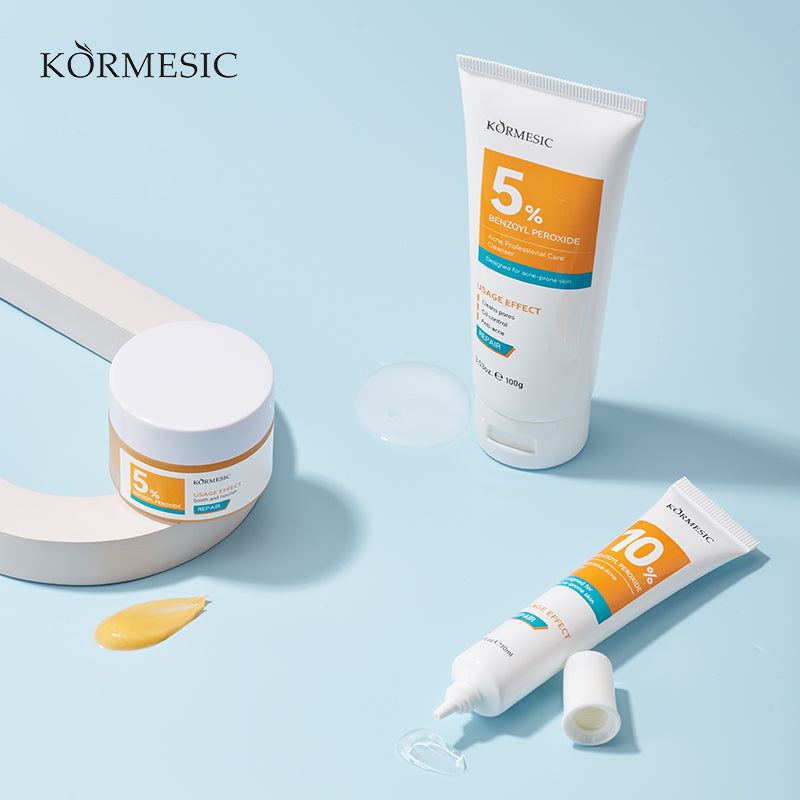 KORMESIC Acne Treatment Kit | 5% Benzoyl Peroxide Skin Care | OEM/ODM Cosmetic Manufacturer