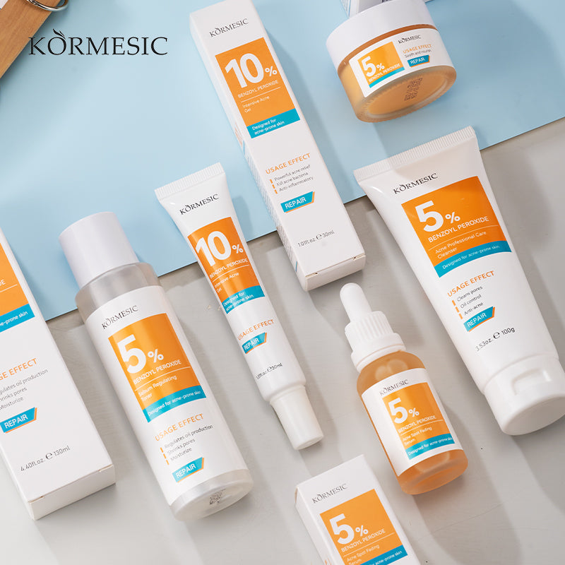 KORMESIC Acne Treatment Kit | 5% Benzoyl Peroxide Skin Care | OEM/ODM Cosmetic Manufacturer