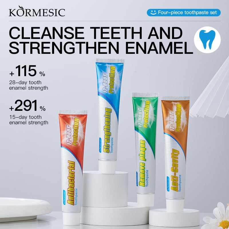 Welcome to KORMESIC, where comprehensive oral care is at your fingertips! Our all-in-one set of toothpaste offers everything your family needs to maintain healthy teeth and gum.