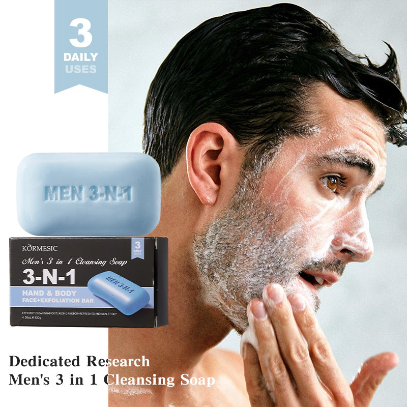 KORMESIC Men’s 3-in-1 Cleansing Soap | Cosmetic Manufacturer | OEM/ODM